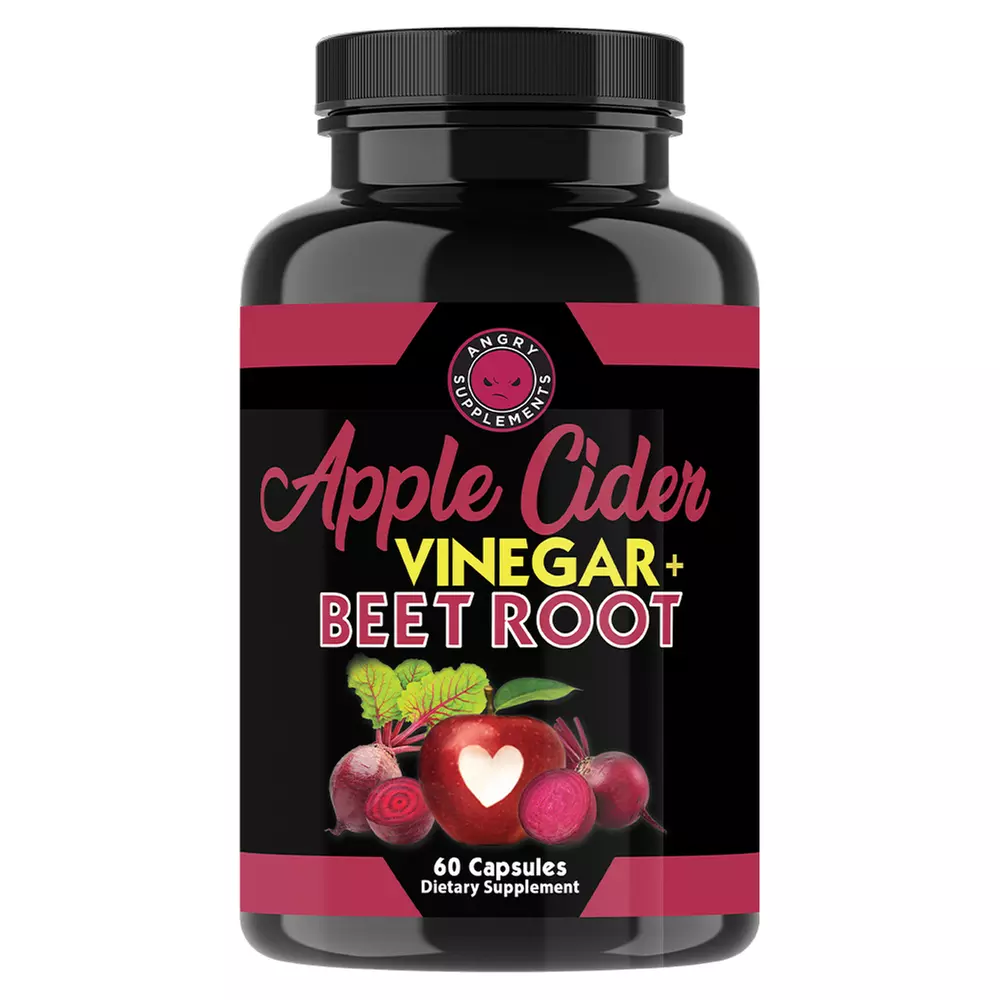 500 mg Apple Cider Vinegar & Beet Root Capsules from Angry Supplements
