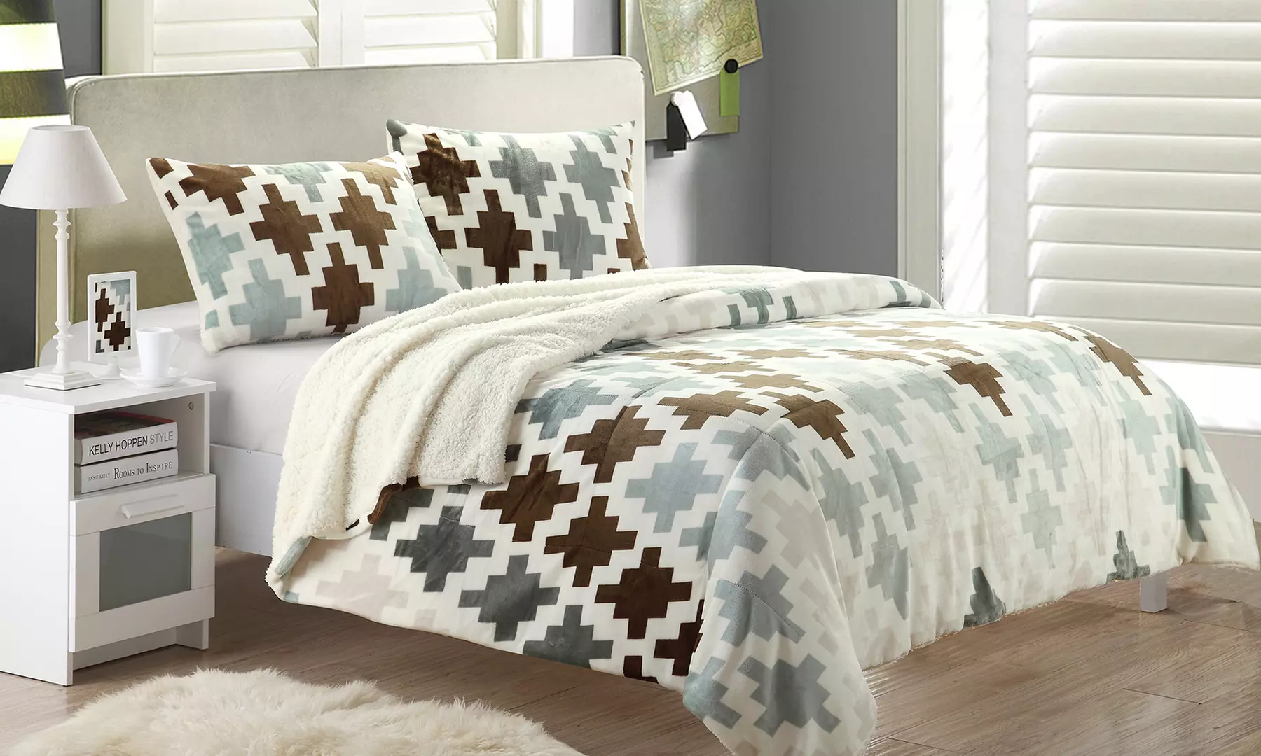 Mia and Megan 3-Piece Sherpa Blanket Sets - Second Medium