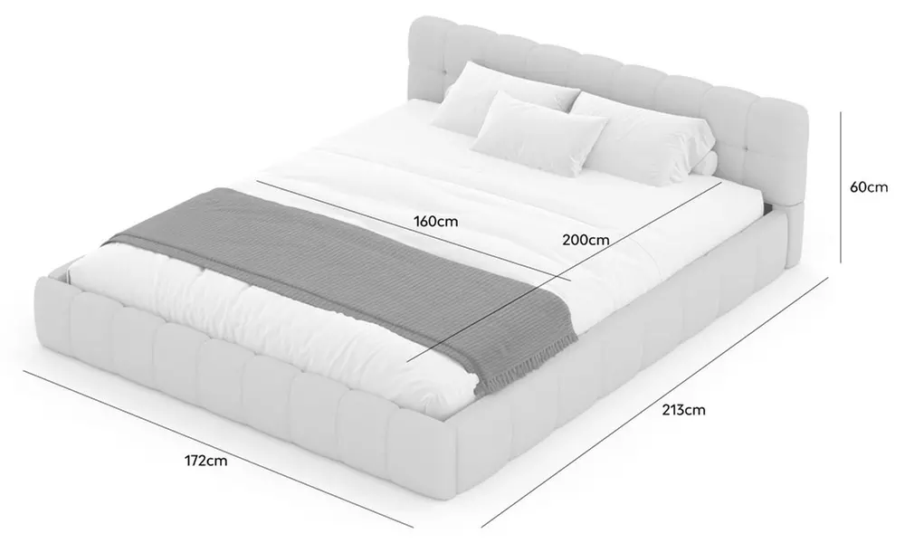 Lit nuage "Princeton" en velours, de la marque Kocoon