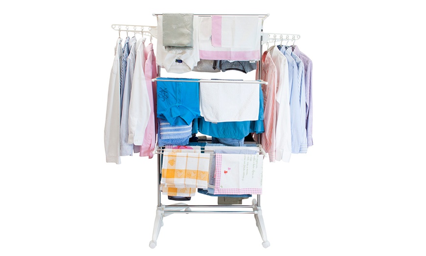 Image 2: 3-Tier Heavy Duty Clothing Airer
