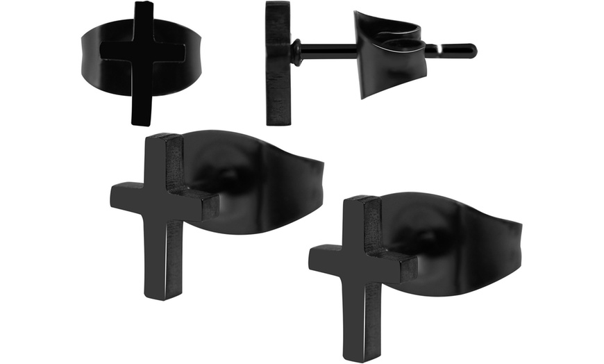 Image 7: Pendientes elegantes de acero inoxidable tipo botón