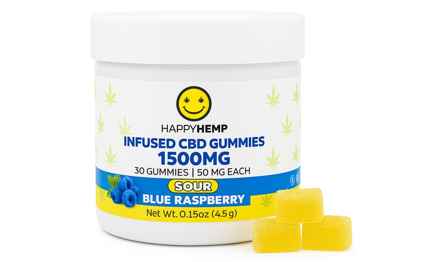 Image 6: Happy Hemp SOUR Infused CBD Gummies - High Potency