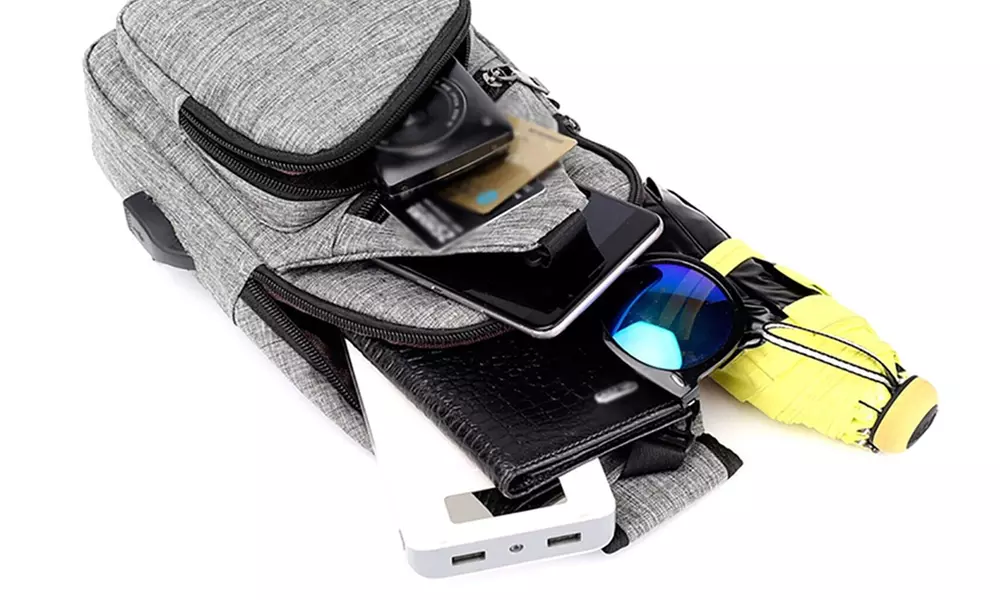 1x oder 2x Brusttasche in Schwarz oder Grau