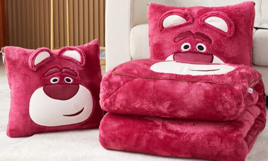 Image 3: Cartoon Pillow Quilt Dual Purpose Double Sided Napping 