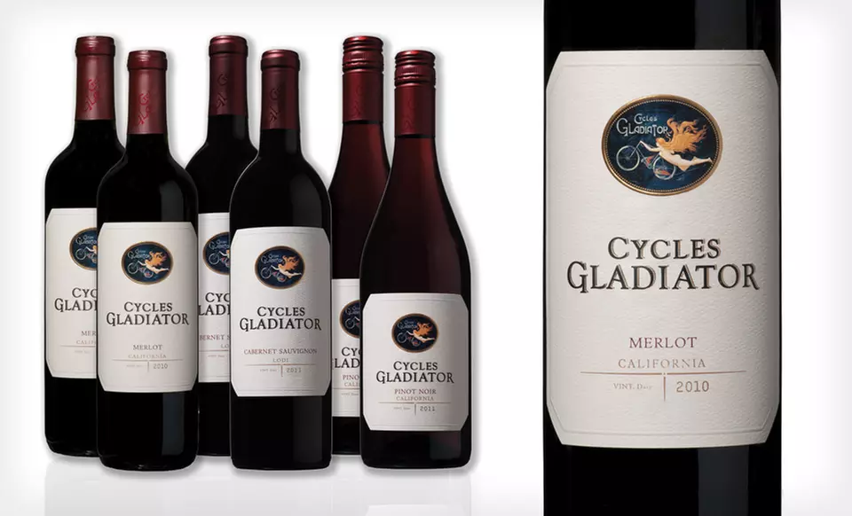 6 or 12 Bottles of Cycles Gladiator Red Wine (Up to 40% Off). Shipping Included. - Primary Image