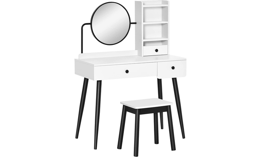 Image 8: HomCom Dressing Table with Stool