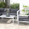 Image 1: Outsunny Aluminium Corner Sofa, Armchair and Table Garden Sofa Set