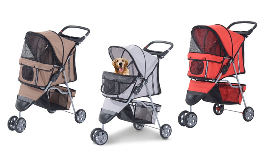 Image 1: PawHut Pet Stroller