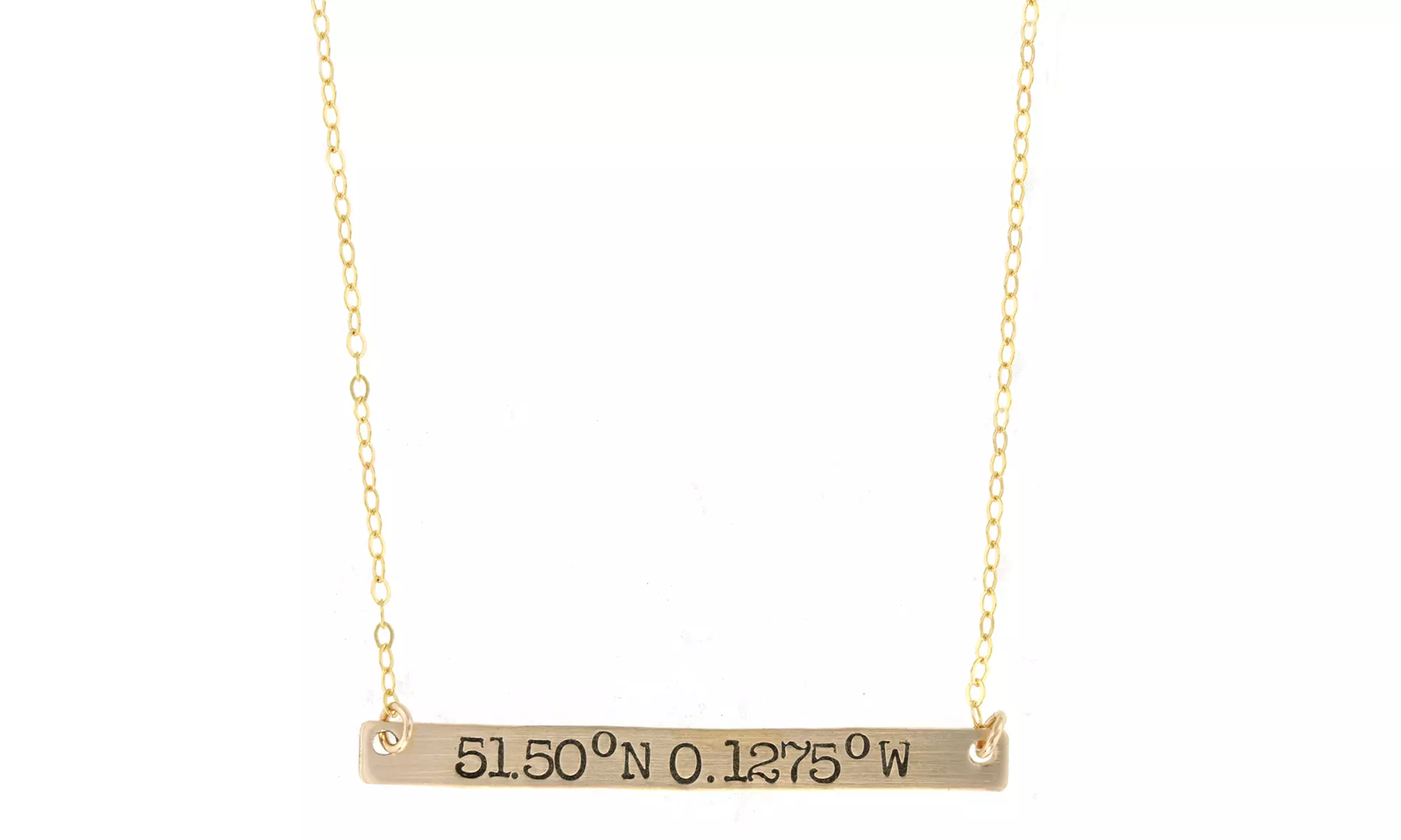 Gold Coordinates Bar Necklace from Hannah Design (Up to 52% Off) - Primary Image
