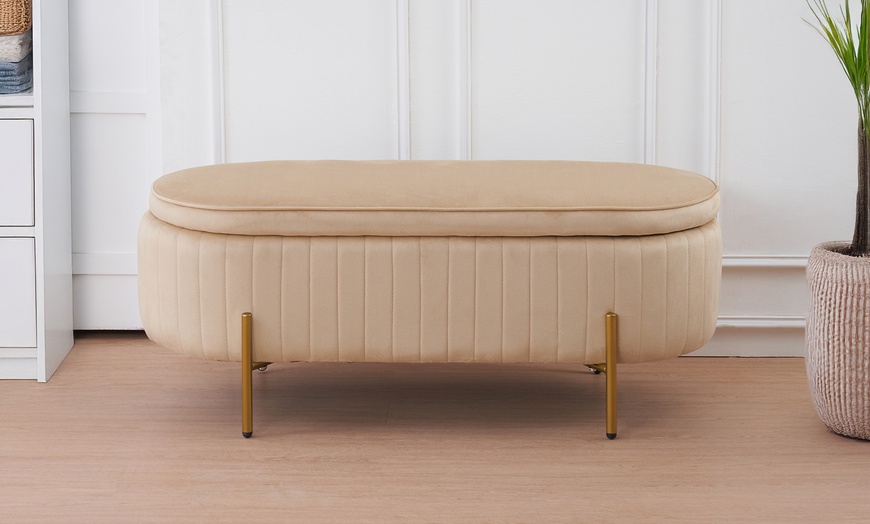 Image 1: Pouf contenitore a divanetto