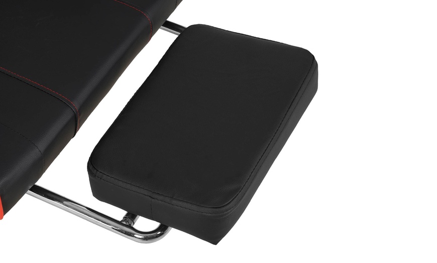 Image 3: Silla gaming ergonómica negra con función de masaje