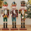 Image 2: Living And Home Wooden Nutcracker Soldier Figurine Christmas Ornament