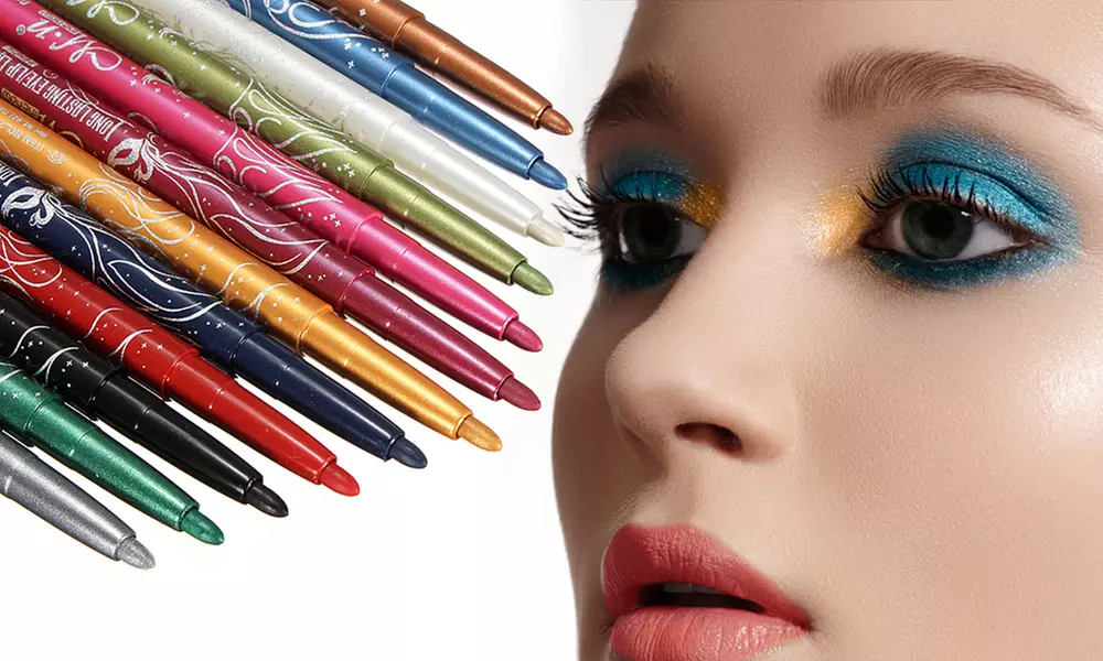 Lot de 12 crayons rétractables, yeux multifonctions - Primary Image