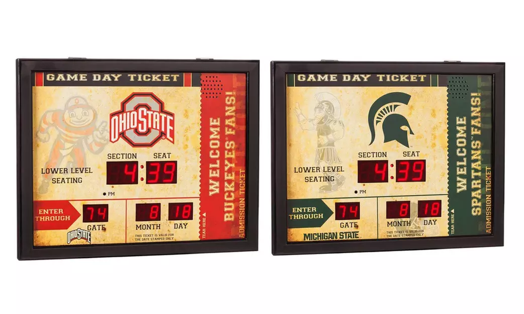 Team Sports America NCAA Bluetooth Ticket Scoreboard Wall Clock - Primary Image