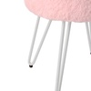 Image 3: Round Plush Vanity Stool with Metal Legs