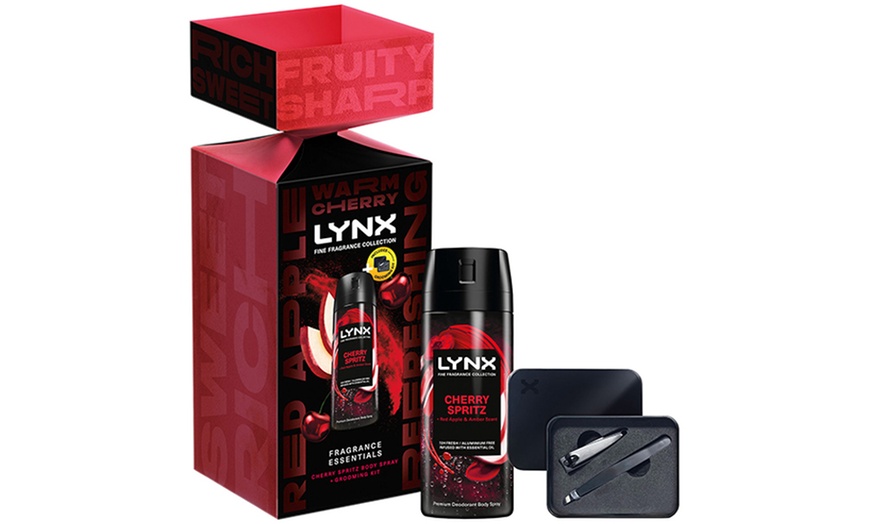 Image 1: Lynx Fine Fragrance Cherry Spritz Essentials Grooming Gift Set for Men