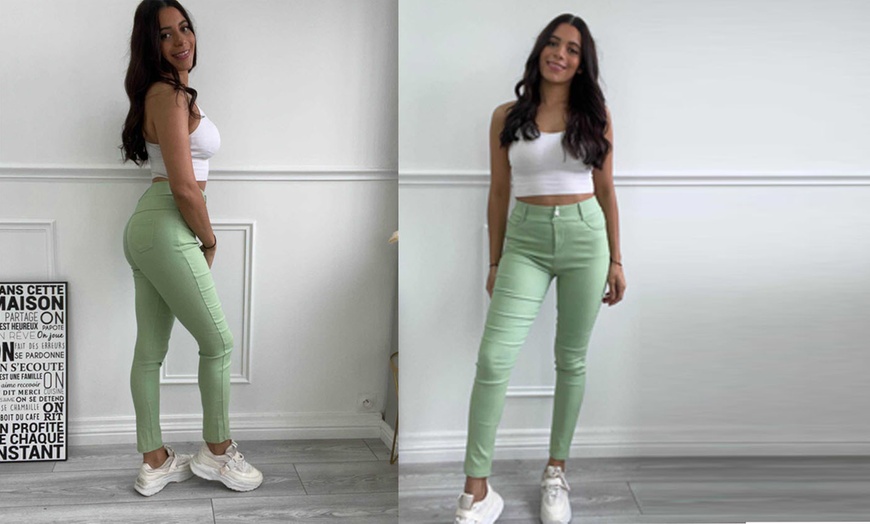 Image 6: Women's High Waist Stretch Fit Skinny Jeans