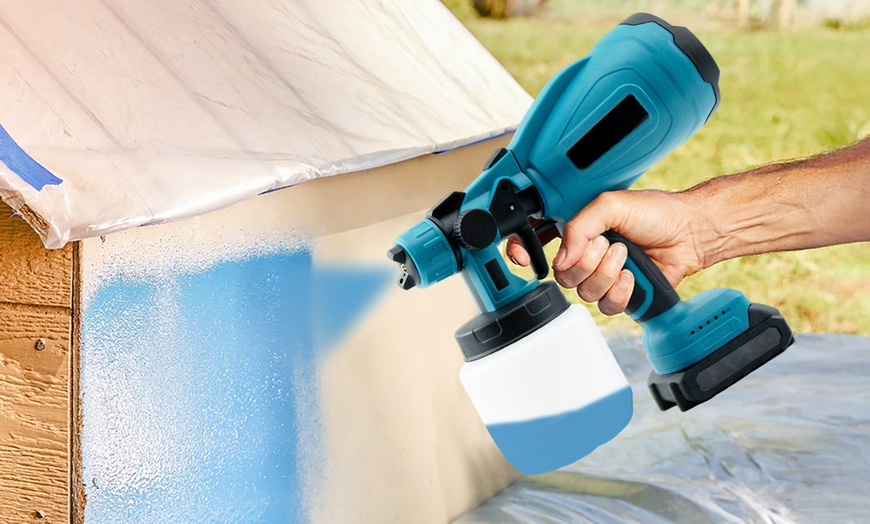 Image 1: Draadloze 48 V verfpistool, 800 ml capaciteit & verstelbare modus