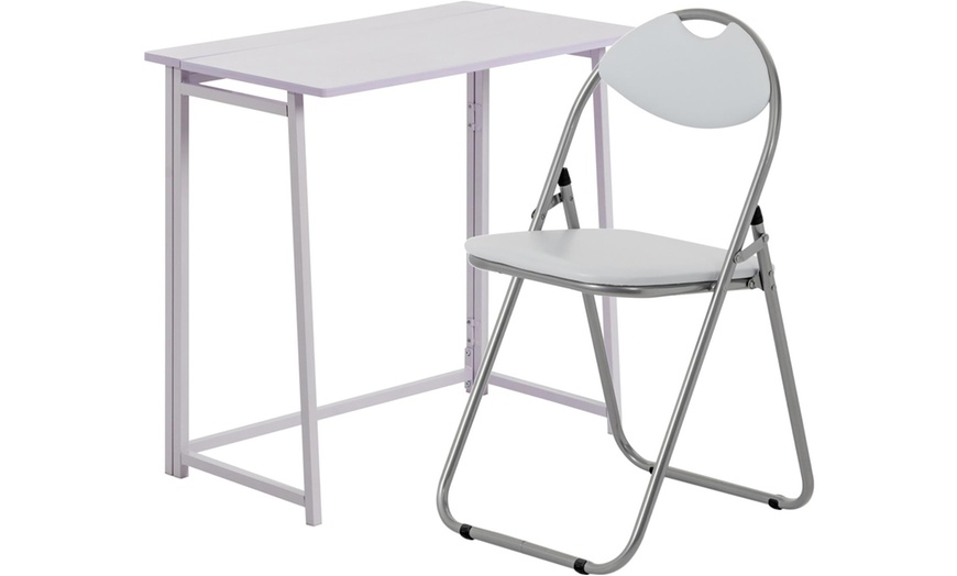 Image 5: Deluxe Folding Desk and Chair Set