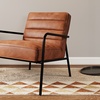 Image 1: Living And Home Tan Armchair with Metal Frame