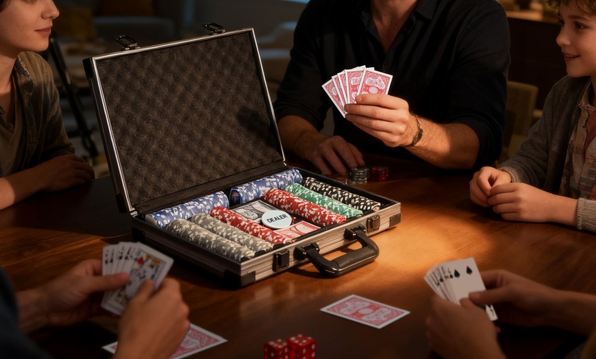 Image 13: SPORTNOW Poker Set and Foldable Poker Table 