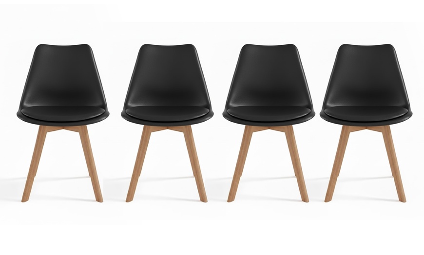 Image 9: Set 4 sedie in ecopelle e legno di faggio