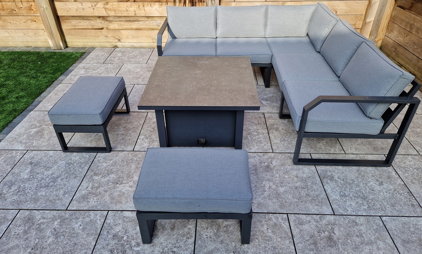 Image 3: Havana 6-Seater Corner Sofa Dining Set with Water-Resistant Cushions