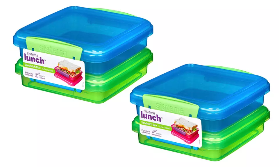 Four Sistema 450ml Lunch Boxes - Primary Image