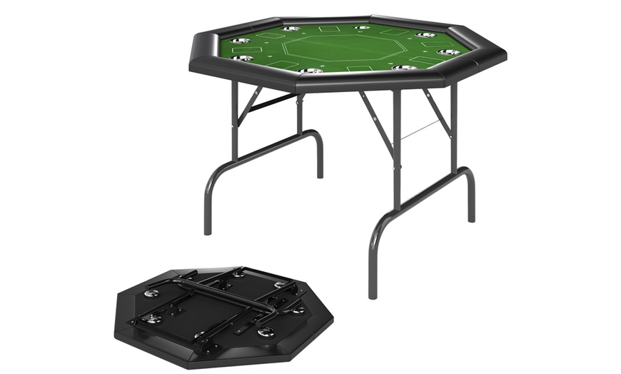 Image 2: SPORTNOW Poker Set and Foldable Poker Table 