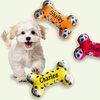 Image 1: One or Two Custom Pet Toys - Custom Frisbees or Bones Available!