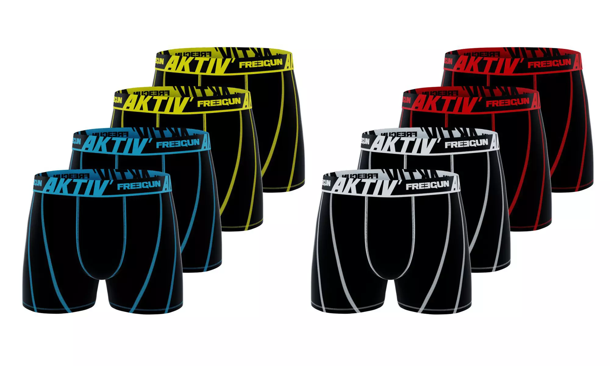 Freegun — Lot de 4 boxers homme "Aktiv" en coton