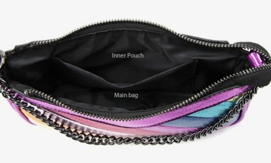 Image 5: Rainbow Quilted PU Shoulder and Crossbody Bag