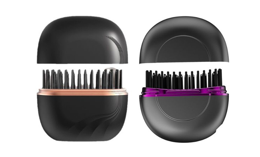 Image 10: Cordless Ionic Hair Straightener Brush 