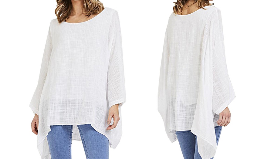 Image 6: Oversized Linen Kaftan Top