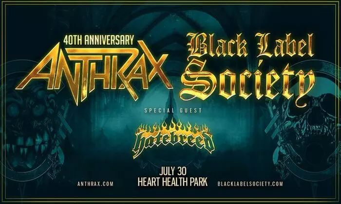 Anthrax & Black Label Society on July 30 at 6:30 p.m. - Primary Image