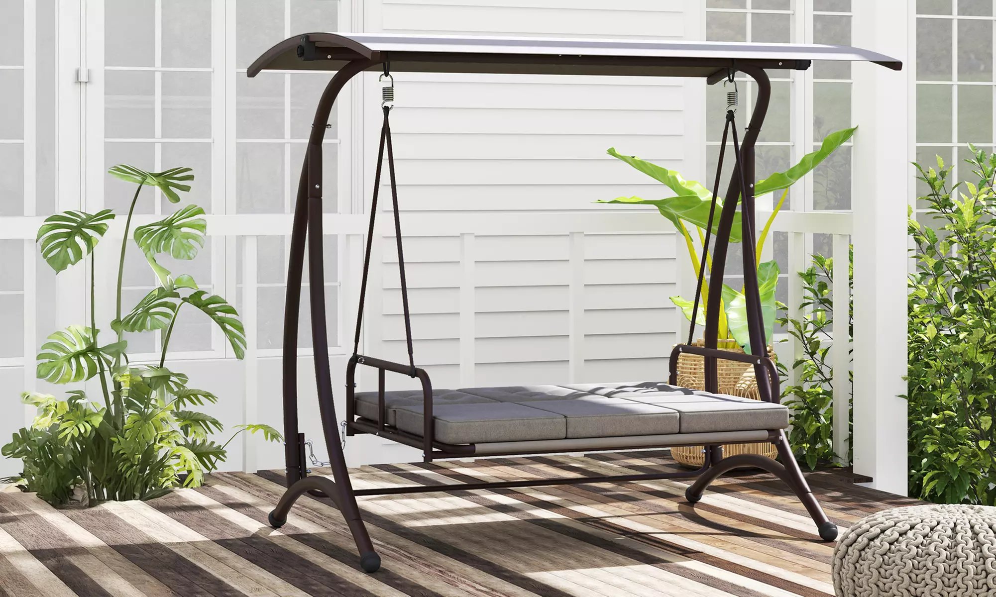 Outsunny 3 Seater Garden Swing Seat Bed