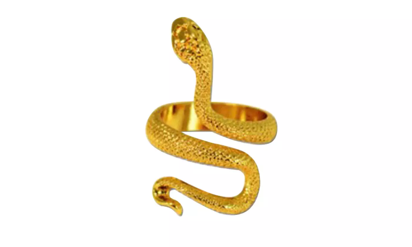 US 1-2 Stainless Steel Ring Snake Gothic Jewelry Retro Animal Adjustable Unisex