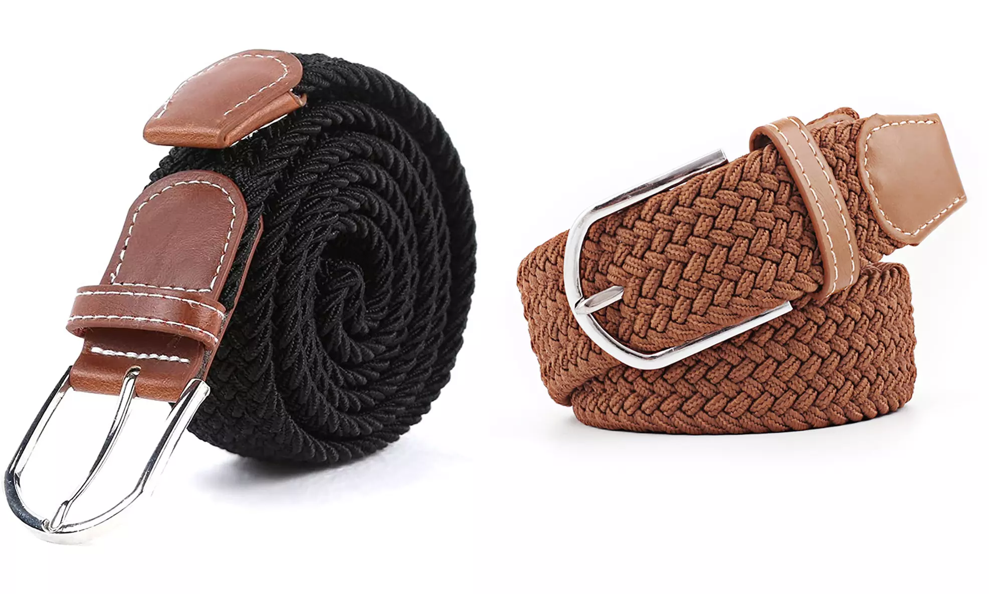 1x oder 2x geflochtener Unisex-Gürtel