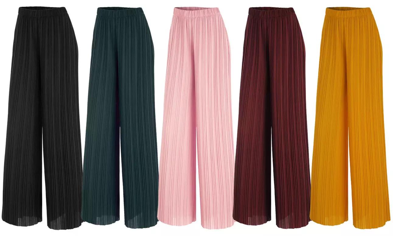 Made by Johnny Women's High-Waist Pleated Maxi Wide-Leg Palazzo Pants - Primary Image