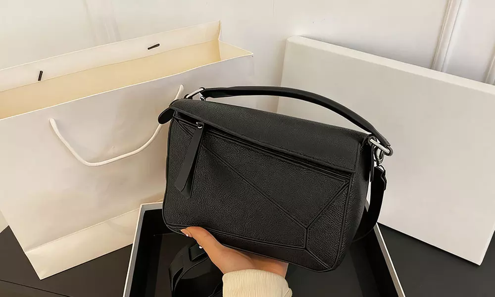 Solid Colour Geometric Crossbody Bag