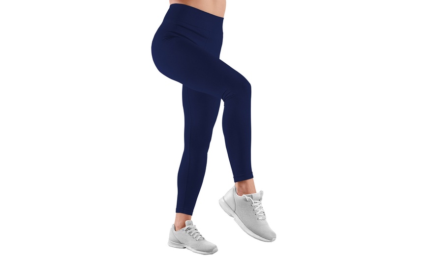 Image 10: Tummy Control High-Waisted Elasticated Fleece Legging
