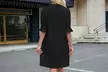 Women's V Neck Ruffled Half Sleeves Shift Dress Flowy Summer Beach Cover Up - Second Medium
