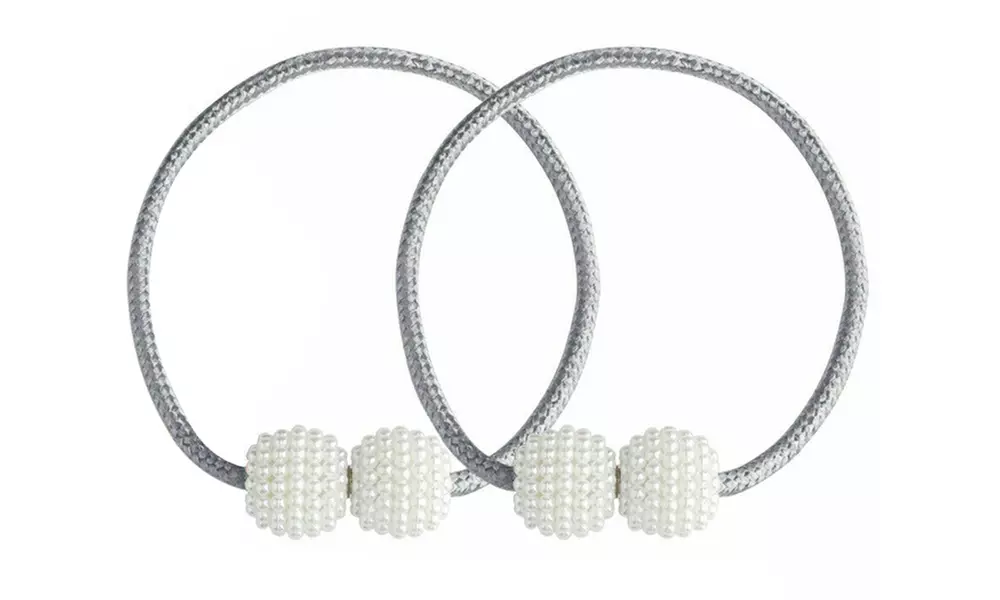 2Pcs Curtain Tie Backs Magnetic Ball Buckle Holder Tieback Clips Window Home