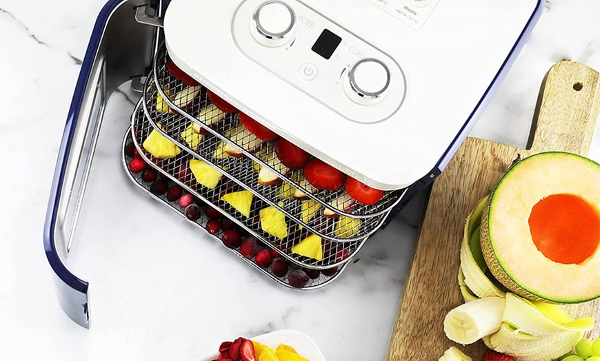 Image 8: TODO 400W Food Dehydrator Stainless Steel Interior in Navy or White