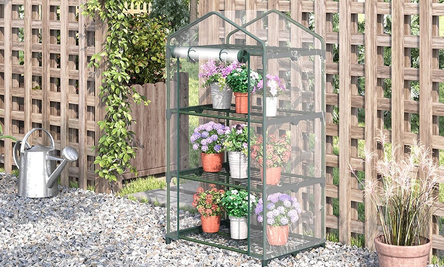 Image 2: Outsunny Mini Greenhouse