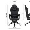 Image 11: Silla gaming ergonómica negra con función de masaje