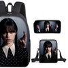 Image 4: 3-Piece Wednesday Adams-Inspired Backpack Set 