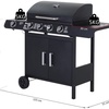 Image 6: Outsunny 4-in-1 Portable Gas BBQ with Four Stainless Steel Burners