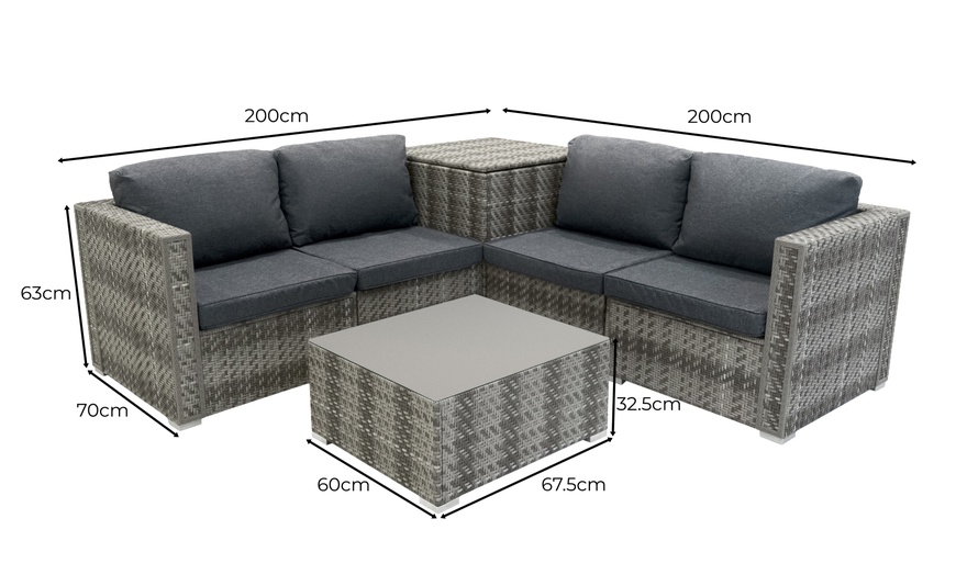 Image 12: Monster Group Six-Piece Rattan-Effect Furniture Set