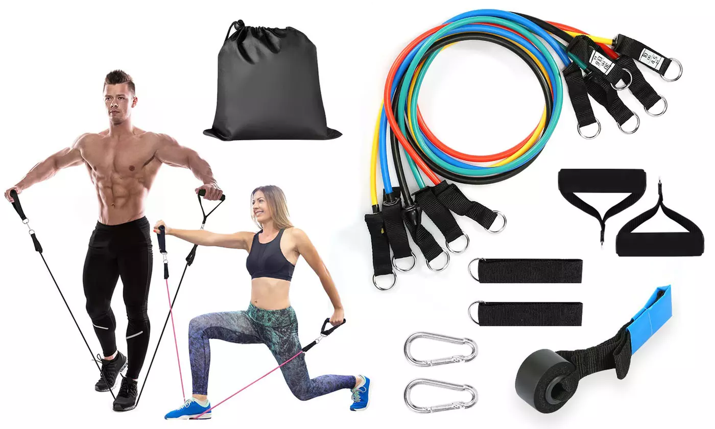 iMounTEK Resistance Bands Exercise Set Fitness Workout Tube Bands (11-Piece)